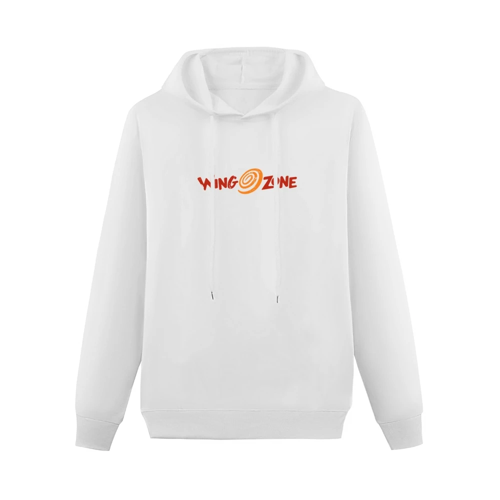 Wing Zone Fast Food Restaurant Distressed Look Men Hoodie Without Pocket