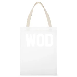 Wod Workout Of The Day Cool Crossfit Fitness Athlete Gym Graphic T Shi White Canvas Tote Shopping Bag