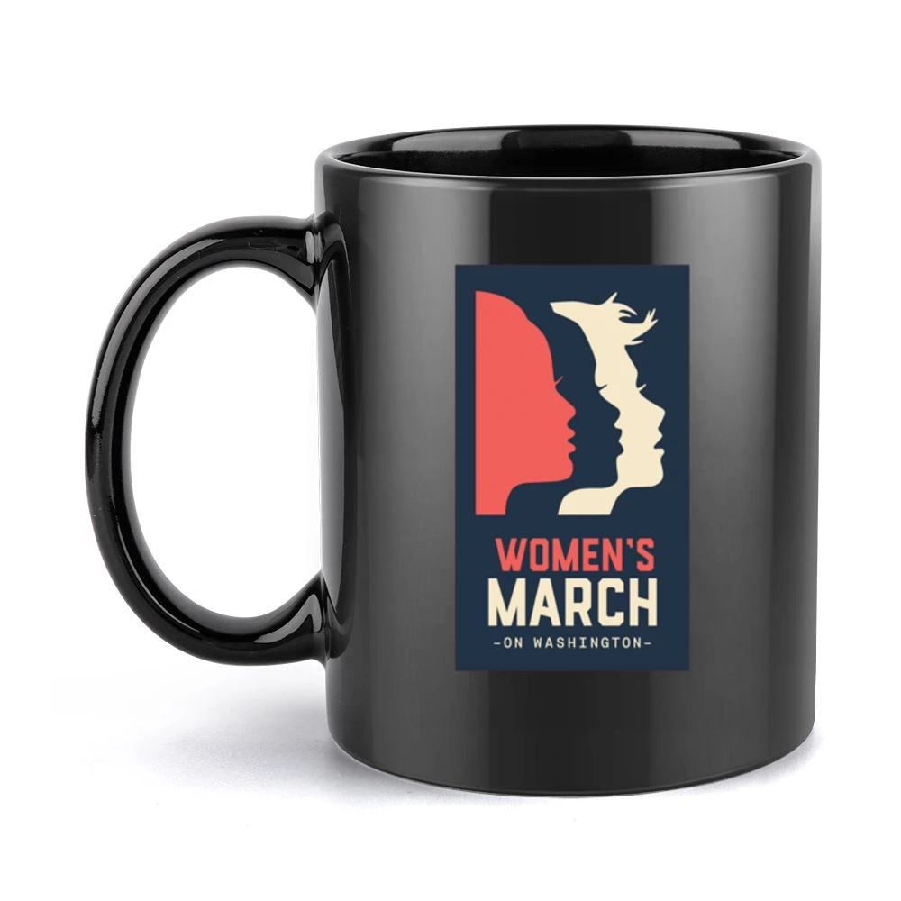 Womans March on Washington black Tshirt Black Mug