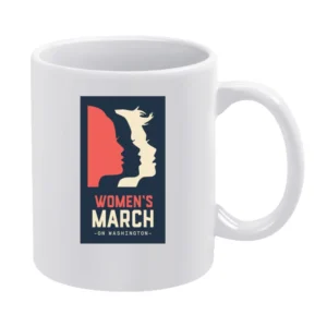 Womans March on Washington blue Tshirt White Mug
