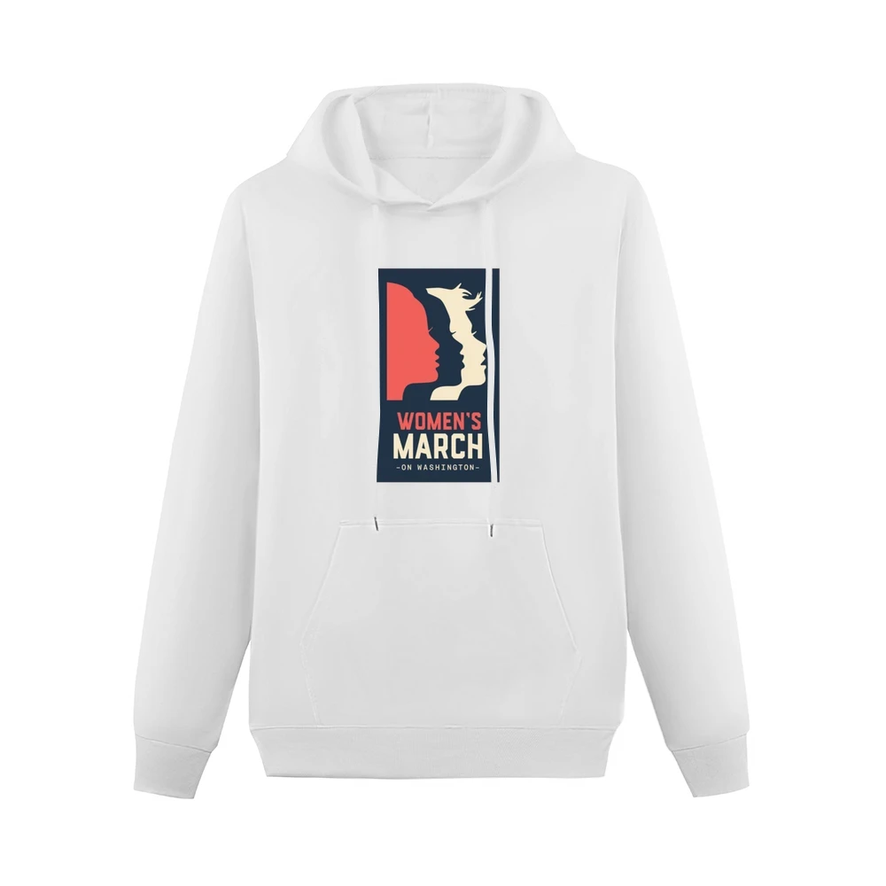 Womans March on Washington white Tshirt Men Hoodie With Pocket