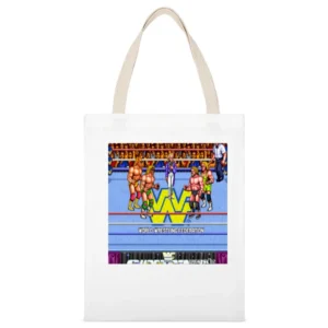 Wrestling Video Game Tshirt White Canvas Tote Shopping Bag