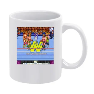 Wrestling Video Game Tshirt White Mug