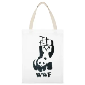 Wrestling panda wwf funny White Canvas Tote Shopping Bag