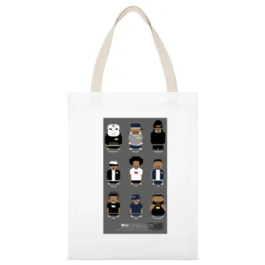 Wu Tang Clan Cartoon Tshirt White Canvas Tote Shopping Bag