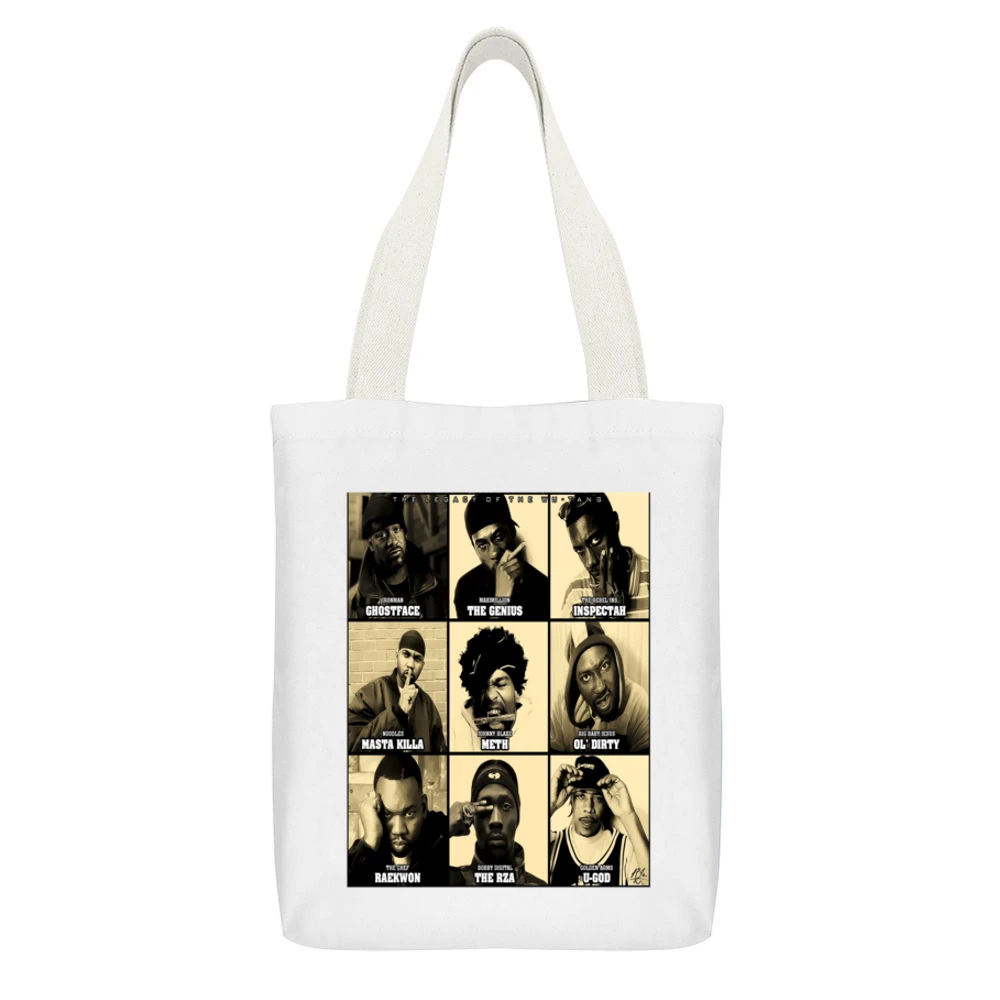 Wu Tang Legacy Tshirt White Canvas Tote Shopping Bag With Interior Pocket