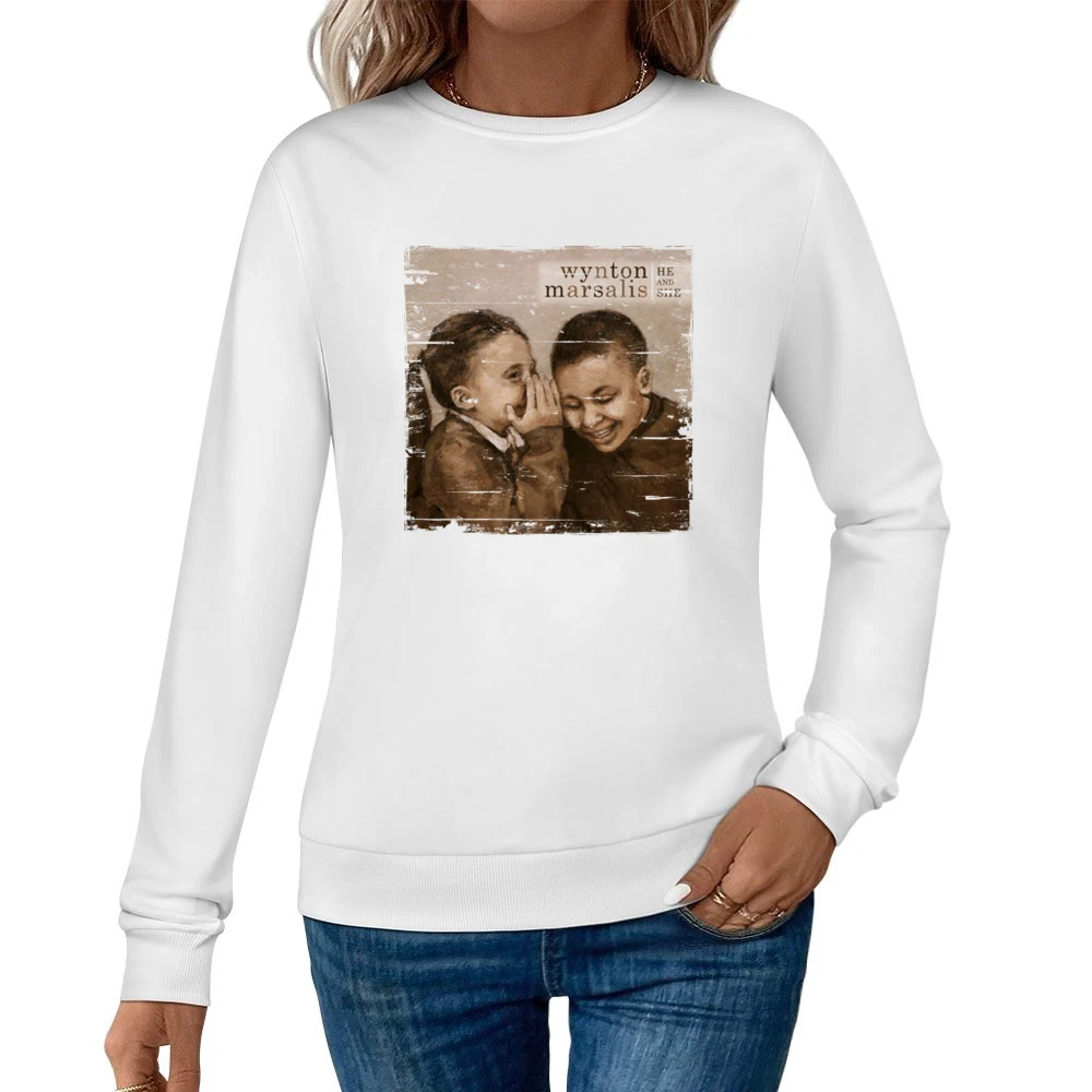 Wynton Marsalis Wynton Marsalis Album Cover Distressed Image Women Pullover Sweatshirt
