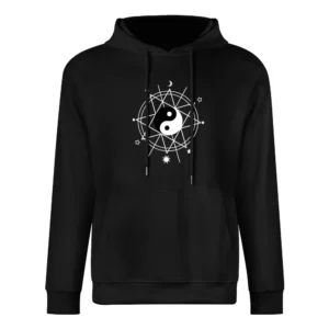 Yin Yang Auseklis Star Moon Pentagram Fun Grunge Graphic Science T Shi European Size Men Hoodie
