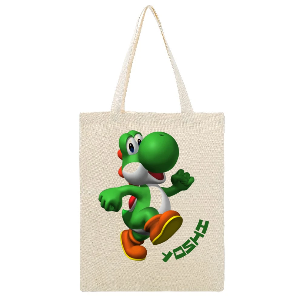 Yoshi Video Game Beige Canvas Tote Shopping Bag