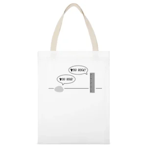 You Rock ! You Rule funny rock and rule humor jokes White Canvas Tote Shopping Bag