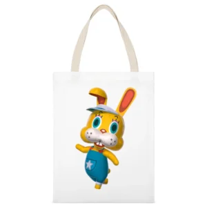 Zipper From Animal Crossing Nintendo Character Video Game White Canvas Tote Shopping Bag