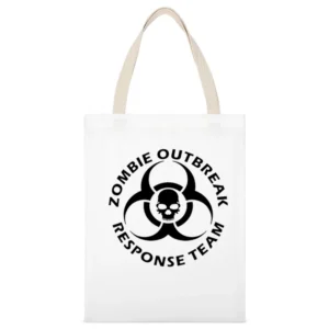 Zombie Outbreak Response Team White Canvas Tote Shopping Bag