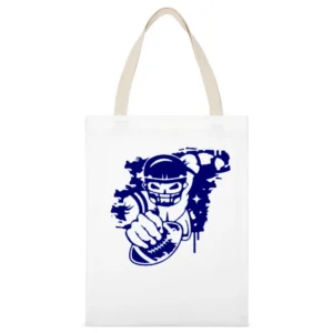a football player with a football helmet and ball in the graffiti styl White Canvas Tote Shopping Bag