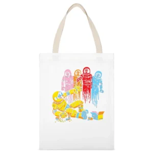 astronout ghost White Canvas Tote Shopping Bag
