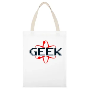 atomic geek funny White Canvas Tote Shopping Bag