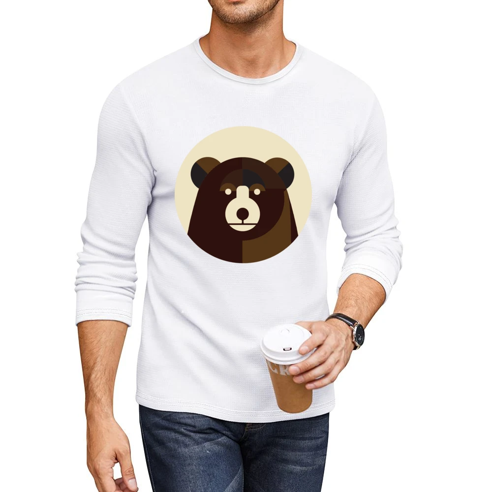 bear Men CrewNeck Long Sleeve T-Shirt