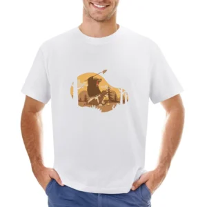 camp on woods funny art Asian Size Men T-Shirt