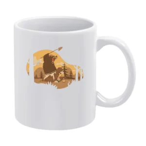 camp on woods funny art White Mug
