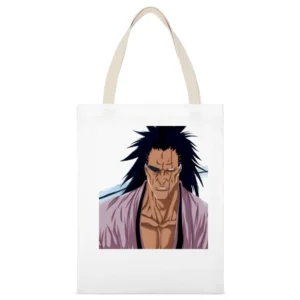 captain of the 11th Division in the Gotei 13 Zaraki Kenpachi Bleach an White Canvas Tote Shopping Bag