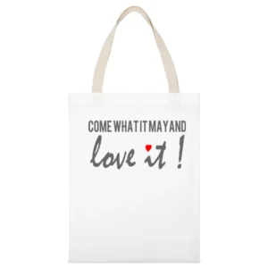 come what it may and love it - heart White Canvas Tote Shopping Bag