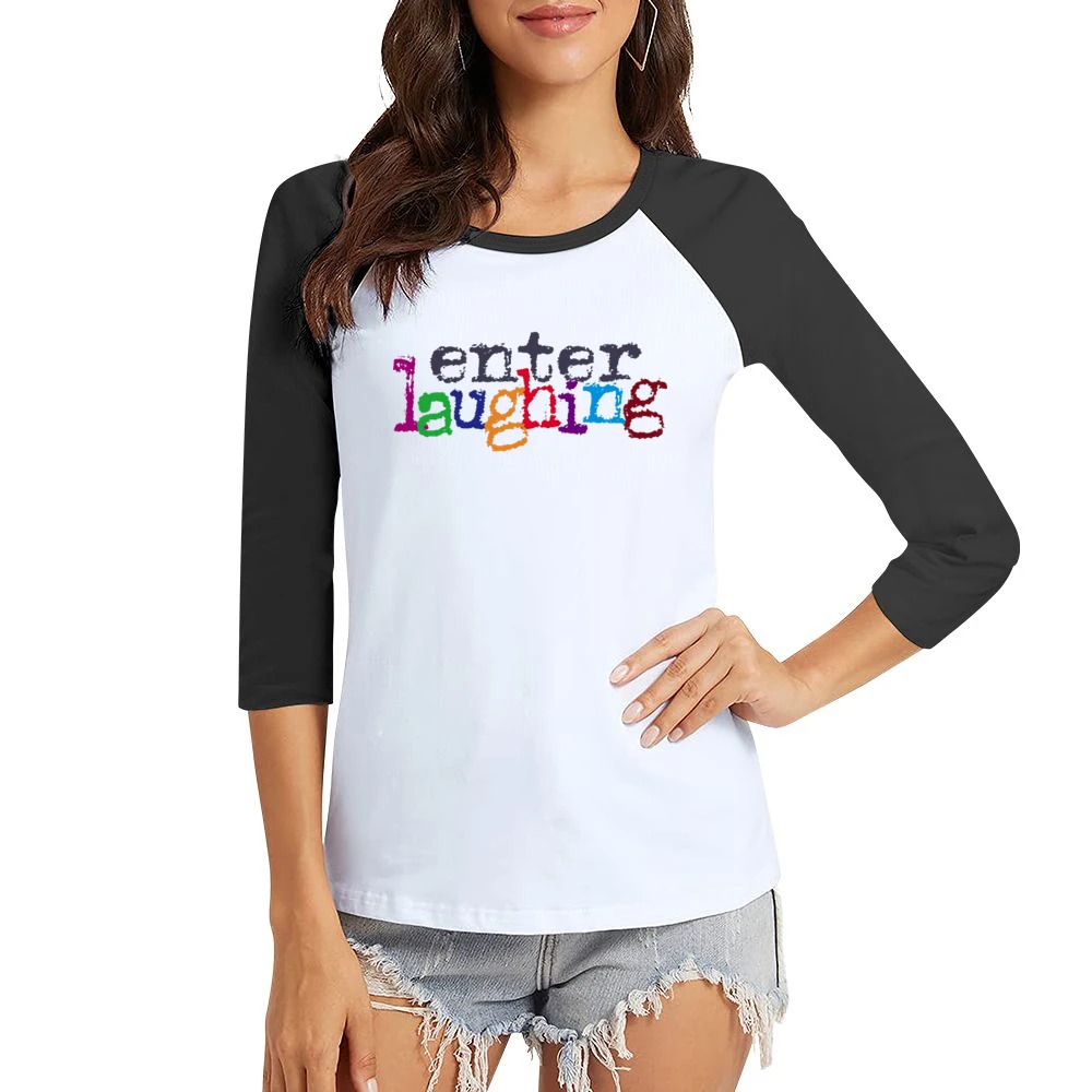 enter laughing Women Ladies 3-4 Sleeve T-Shirt