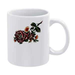 flower red rose blooming White Mug