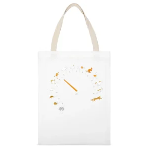 funny animals tree and human living thing speed run running gauge spee White Canvas Tote Shopping Bag