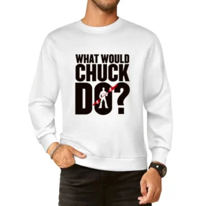 funny typography chuck norris saying dead rising European Size Pullover Sweater