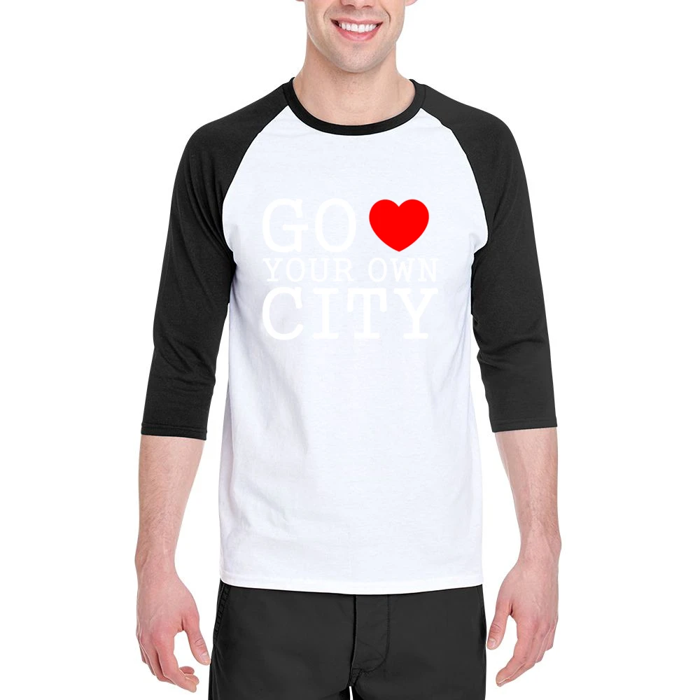go heart your own city funny love Men 3/4 Sleeve T-Shirt
