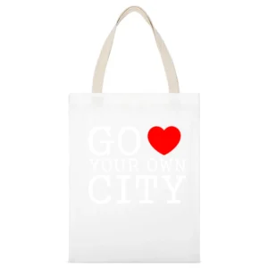 go heart your own city funny love White Canvas Tote Shopping Bag