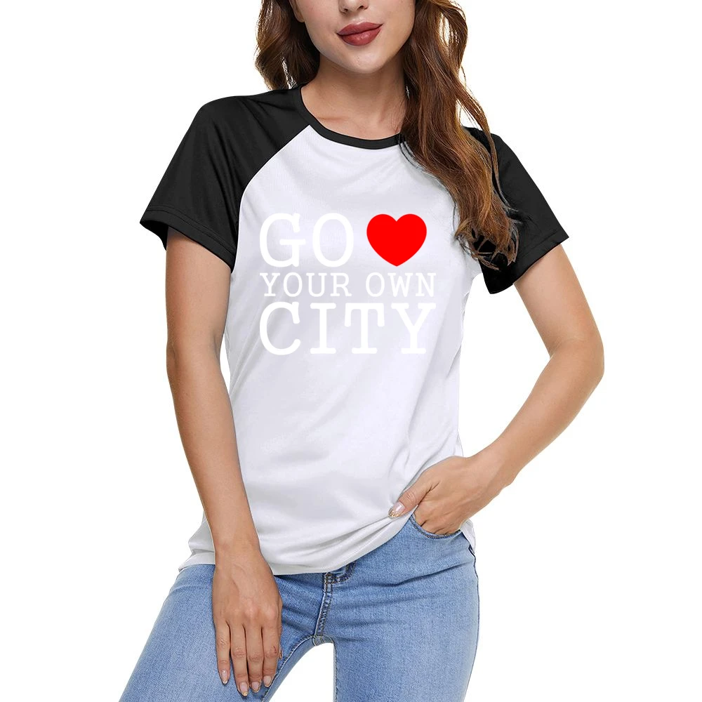 go heart your own city funny love Women Ladies Short Sleeve T-Shirt
