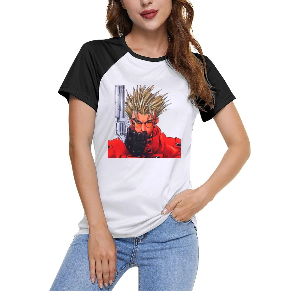 im02 trigun vash the stampede with revolver Women Ladies Short Sleeve T-Shirt