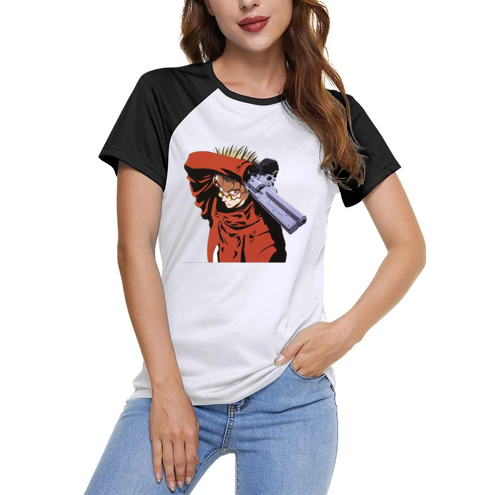 im03 trigun vash the stampede with revolver Women Ladies Short Sleeve T-Shirt