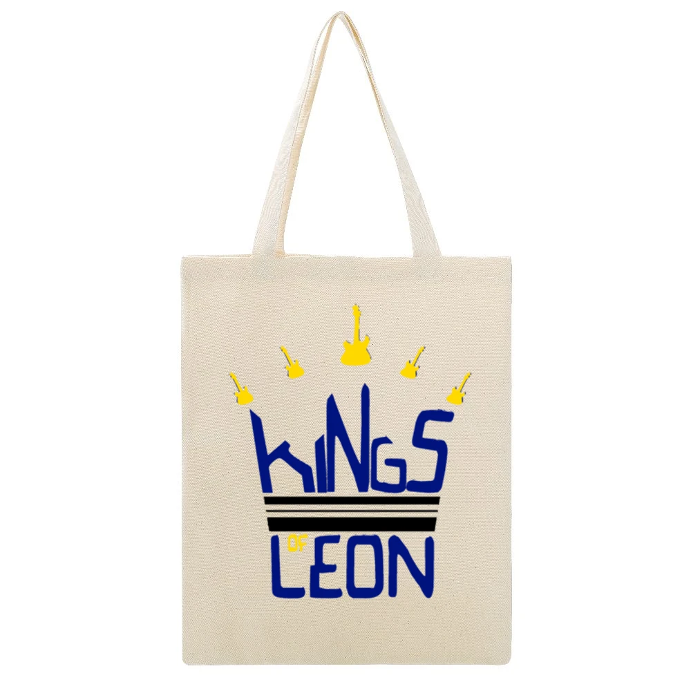 kings of leon Beige Canvas Tote Shopping Bag