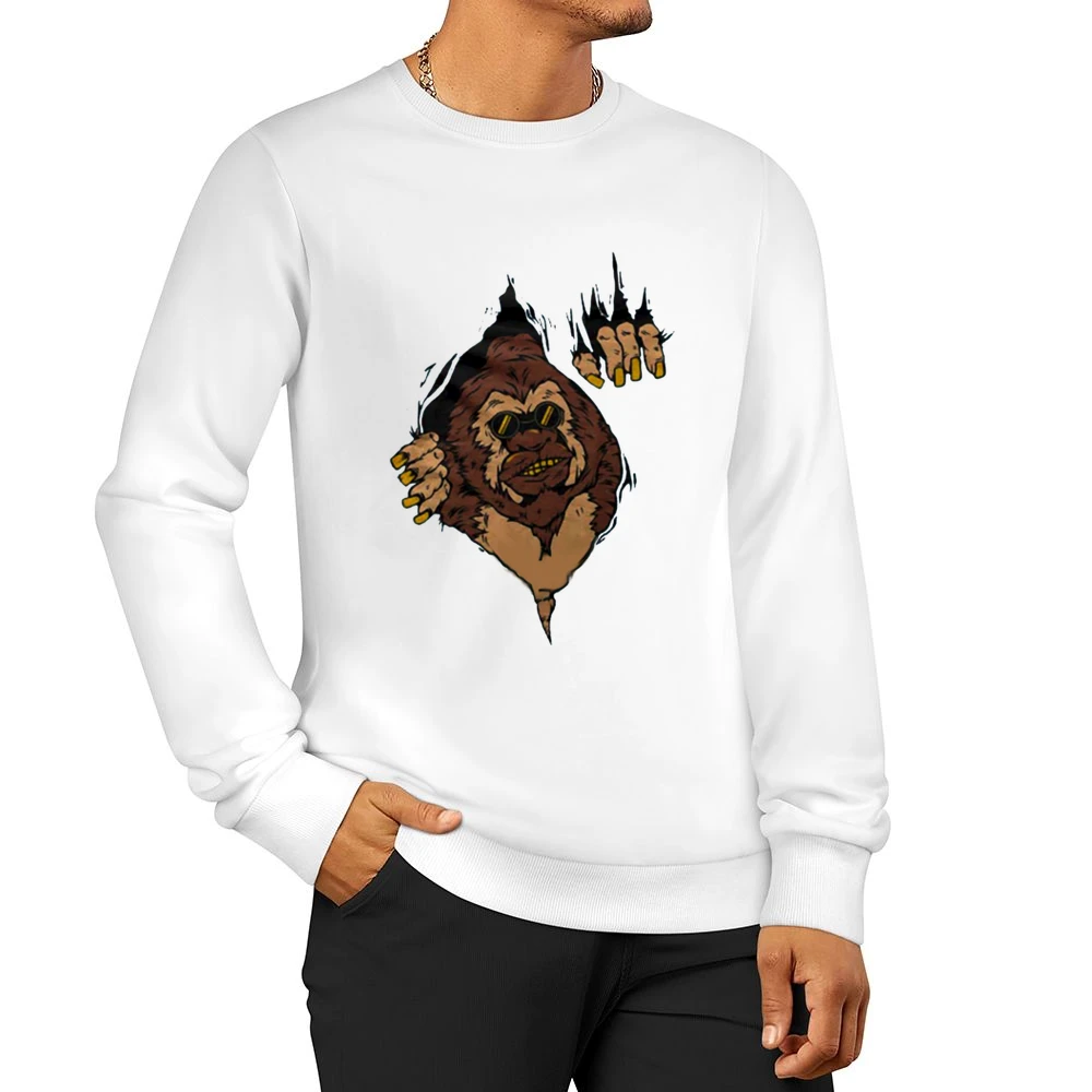 mockup ape wearing black glasses break through Men Pullover Sweatshirt