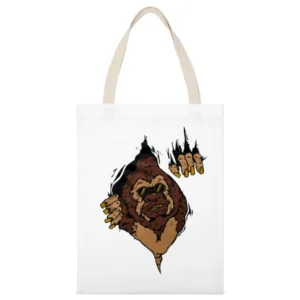 mockup ape wearing black glasses break through White Canvas Tote Shopping Bag