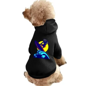 mucle guy with surf riding wave ocean beach surfing under the sun T Sh Pet Apparel Clothes