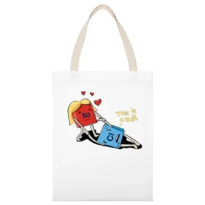 nacl White Canvas Tote Shopping Bag