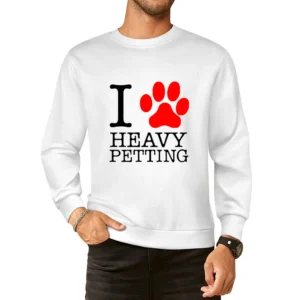 pet lover paw print animals heavy petting European Size Pullover Sweater