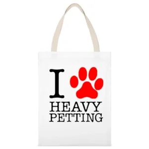 pet lover paw print animals heavy petting White Canvas Tote Shopping Bag