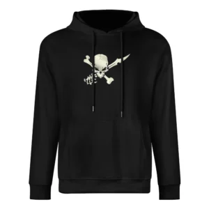 pirates jolly roger cerillium skull cross sword and bone European Size Men Hoodie