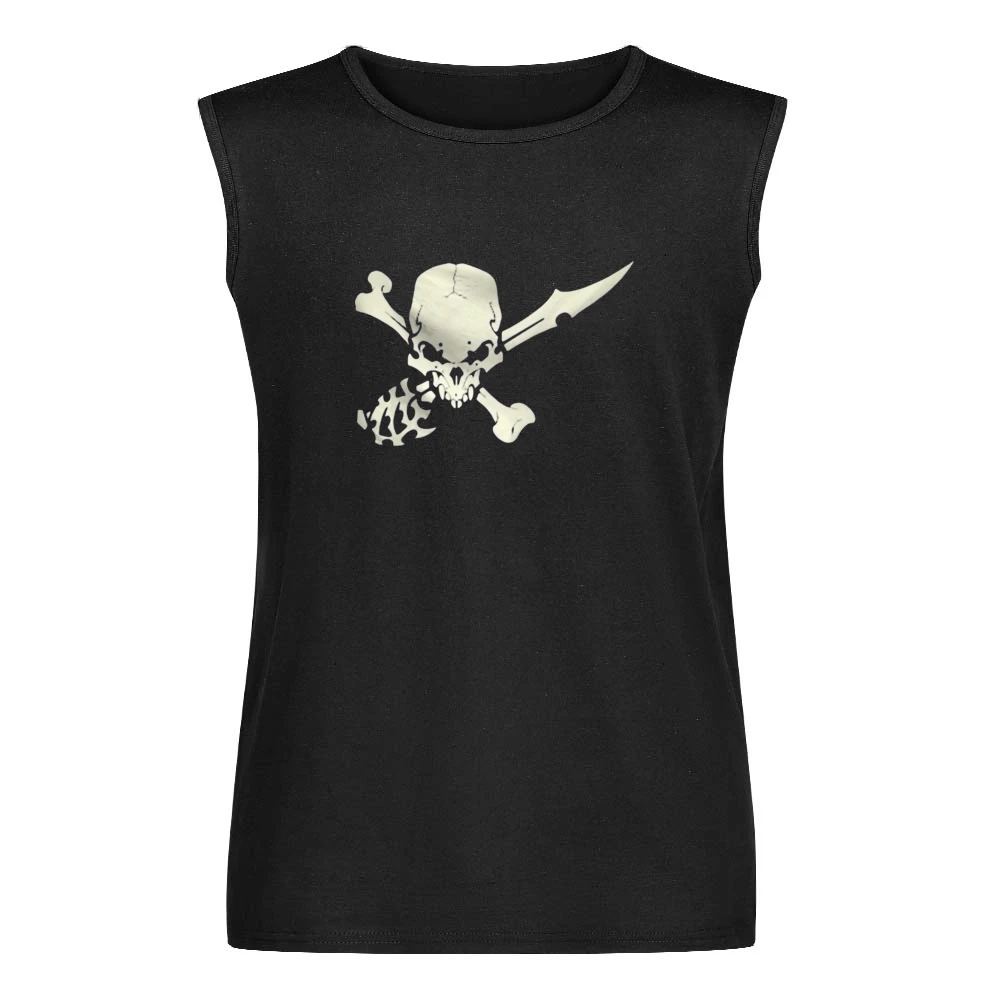 pirates jolly roger cerillium skull cross sword and bone Men Sleeveless T-Shirt