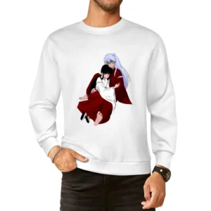 priestess Kikyo and Inuyasha half dog demon together anime manga T Shi European Size Pullover Sweater