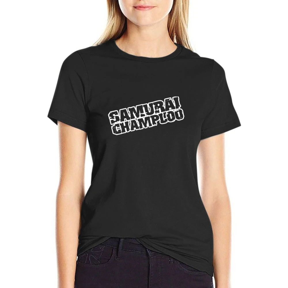 samurai champloo white text logo anime manga US Size Women Ladies T-shirt