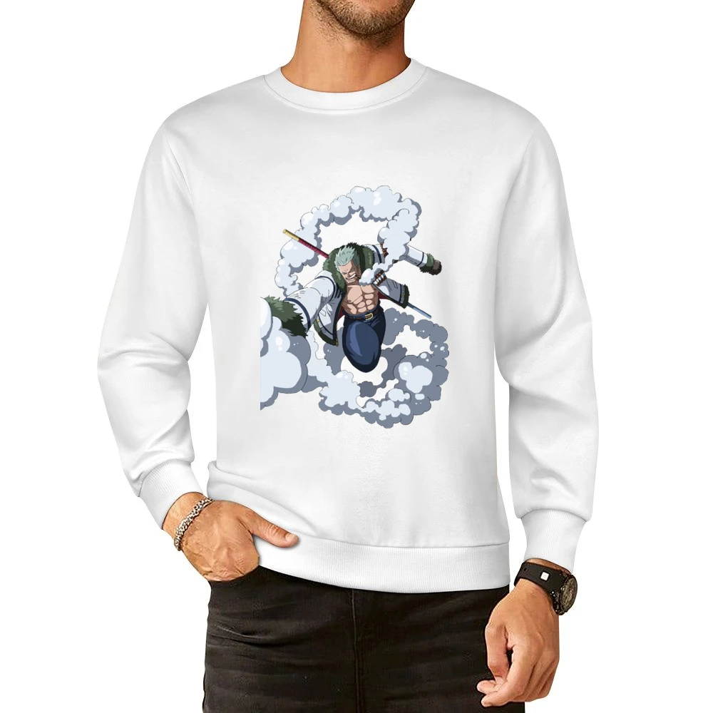 the marine white huter captain admiral smoker one piece anime manga T European Size Pullover Sweater