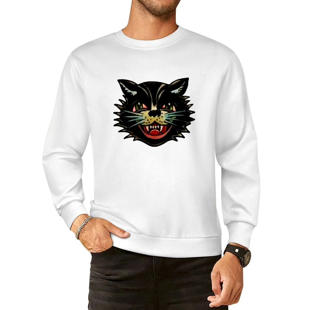the wild black kitten European Size Pullover Sweater