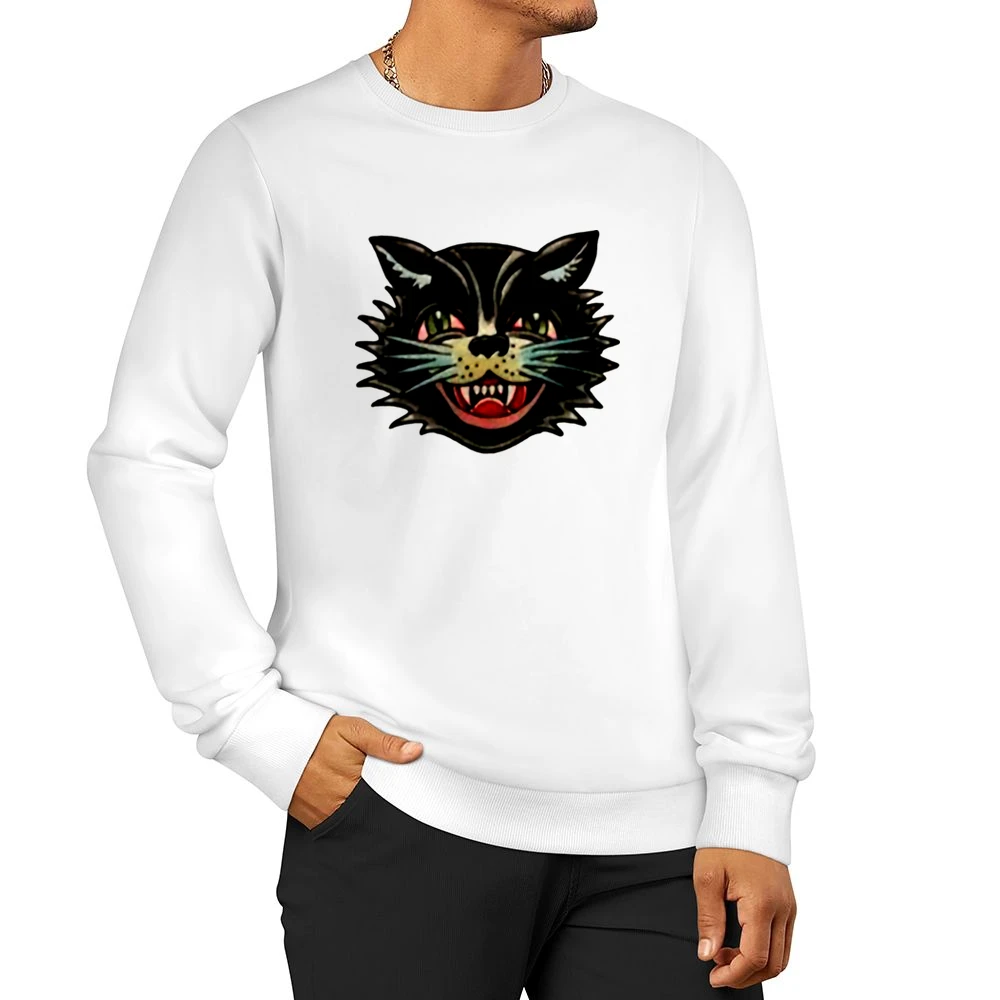 the wild black kitten Men Pullover Sweatshirt