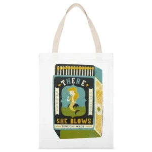 there she blows White Canvas Tote Shopping Bag
