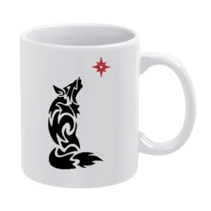 tribal wolf White Mug