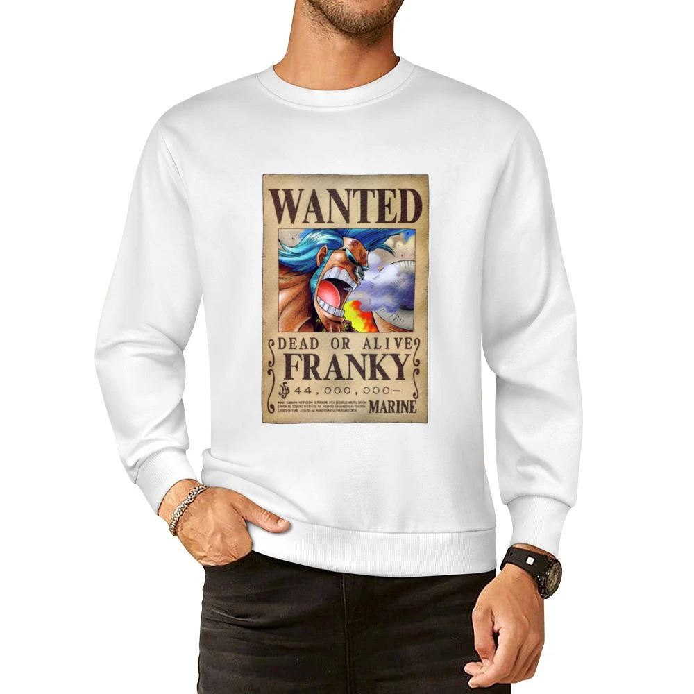 water seven cyborg franky wanted poster straw hat pirates member crew European Size Pullover Sweater